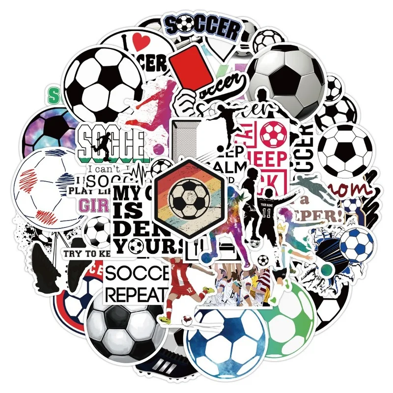 10/25/50pcs Football Soccer Stickers Aesthetic Sports Graffiti Decals for Laptop Phone Luggage Scrapbook Car Skateboard