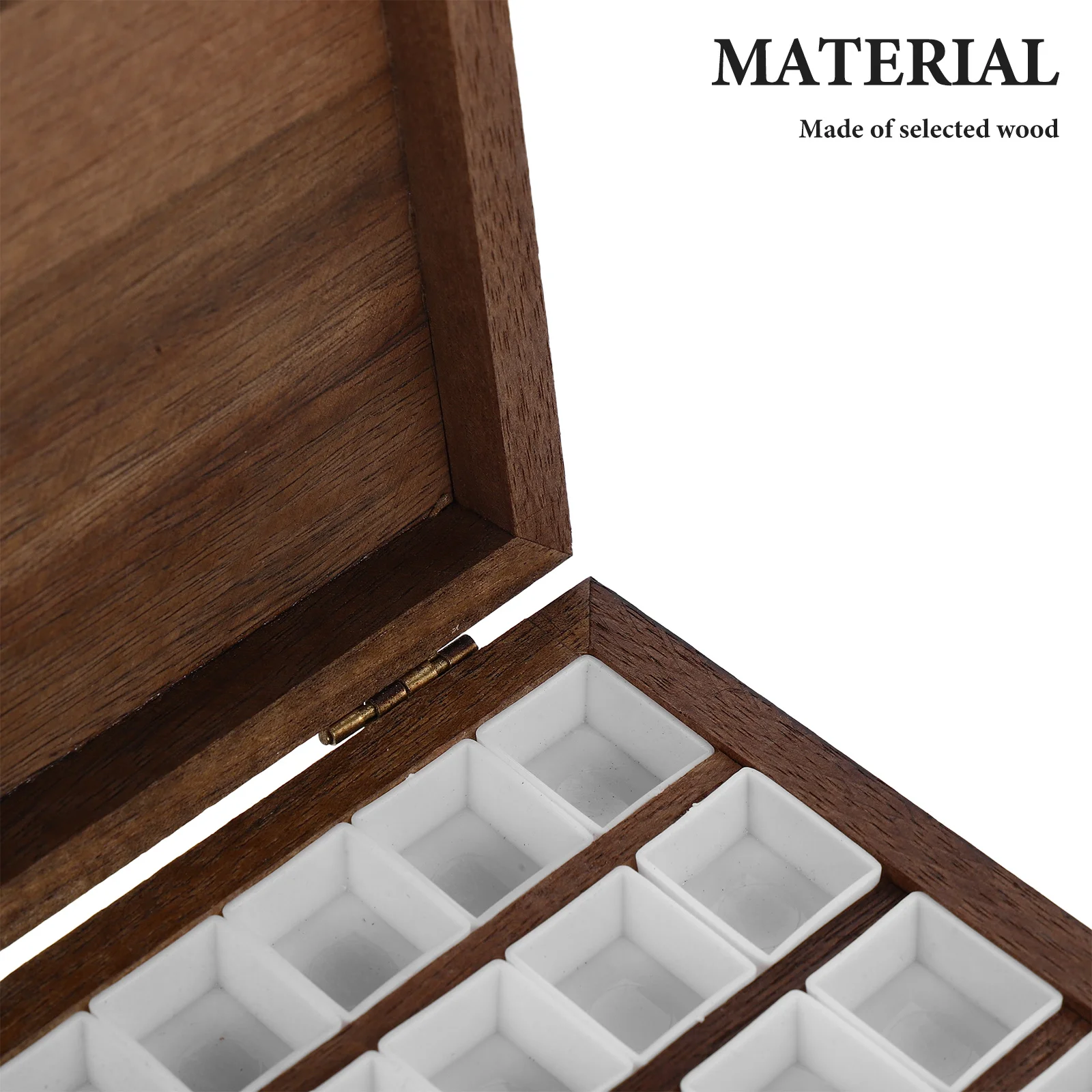 1 مجموعة خشبية لوحة ألوان مائية صندوق 36 فتحات لوحة طلاء فارغة لخلط السفر المحمولة المائية المقالي الفنان استوديو #3