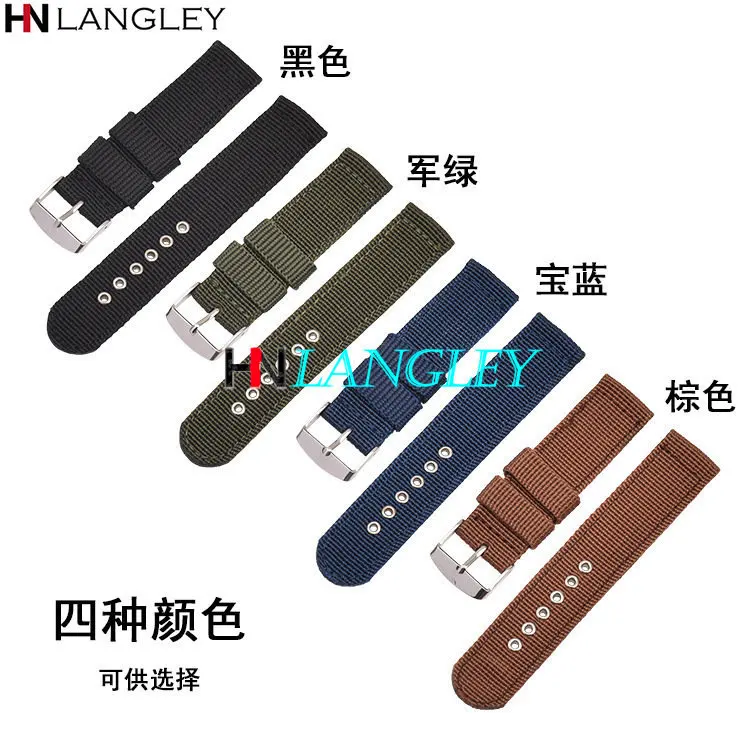 Canvas Nylon Watch Band Straps 16mm 18mm 20mm 22mm 24mm Breathable Fabric Watch Strap Men Replacement Watchband for Huawei Watch