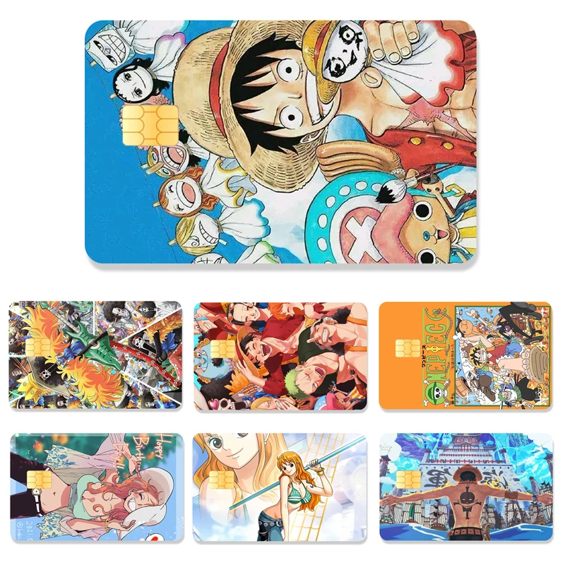 New One Piece Card Sticker Credit Card Chip Creativity Fashion Cartoont Kawaii Stickers Big and Small Chip Stickers