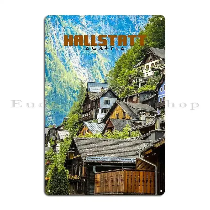 

Металлическая табличка Hallstatt Austria с забавным принтом для гаража, кухни, бара, жестяной плакат