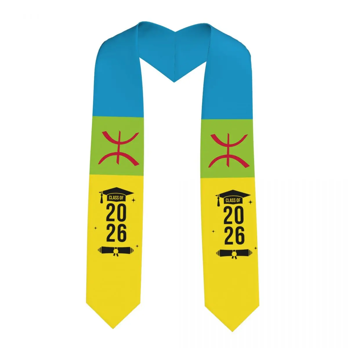 

Выпускная лента-шарф с флагом Берберов для выпускников 2026 года, для иностранных студентов, 183 см в длину