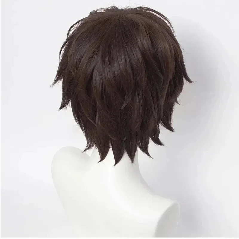 AIAI 2025High Quality Dazai Osamu Wig Anime Bungo Stray Dogs Cosplay Short Brown Heat Resistant Synthetic Hair Wigs