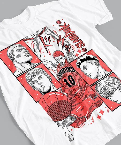 T-shirt For Anime Slam Dunk Equipo en Acción