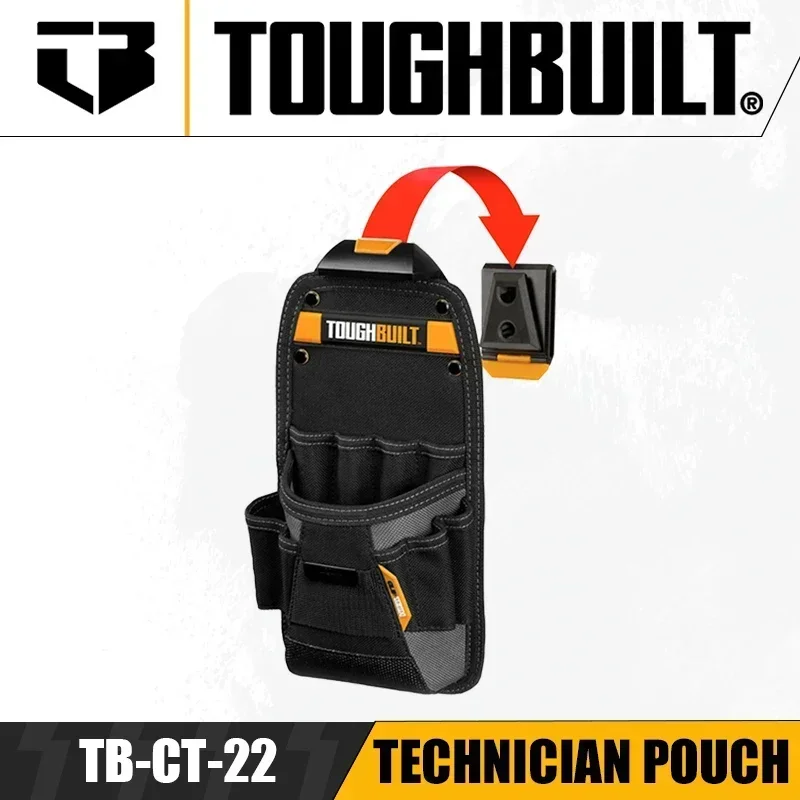 TOUGHBUILT TB-CT-22 Technician Pouch Small Mechanic\'s Tool Belt Pouch Organizer Tool Bag Tool Accessories