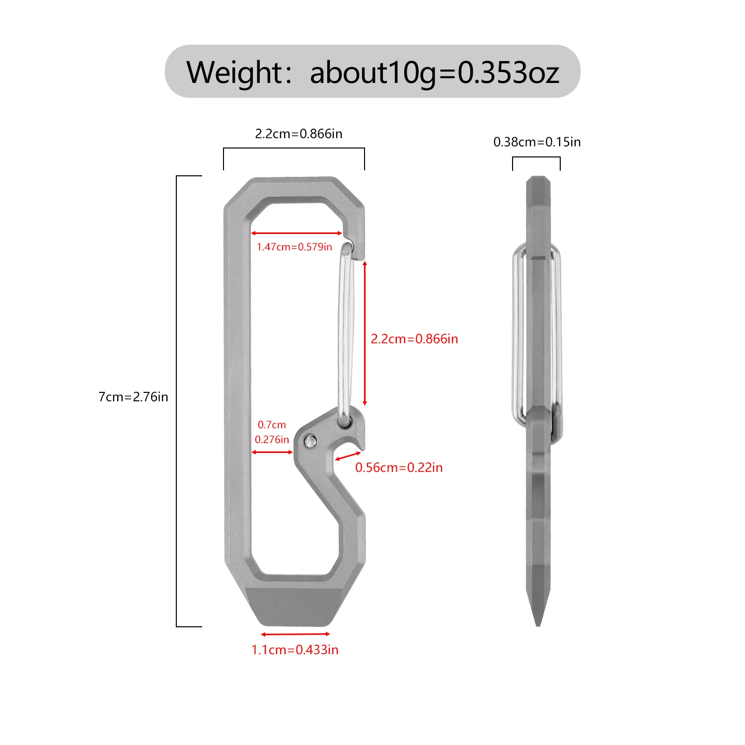 Titanium sealed bottle. Multifunctional keychain pendant