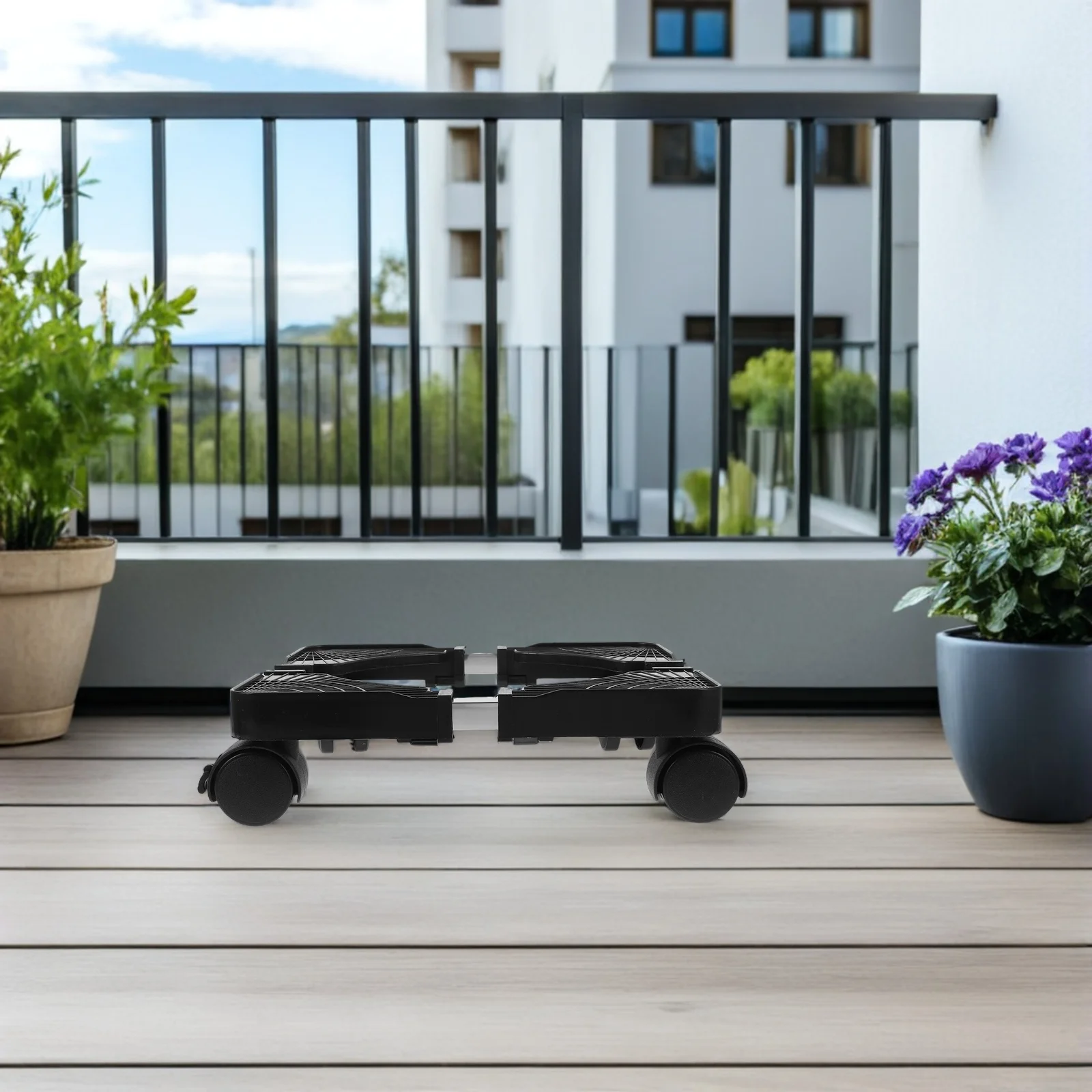 

Adjustable Plant Stand 9.45-15Inch Heavy Duty Square Flowerpot Base With Wheels Rolling Saucer For Indoor Outdoor Movable