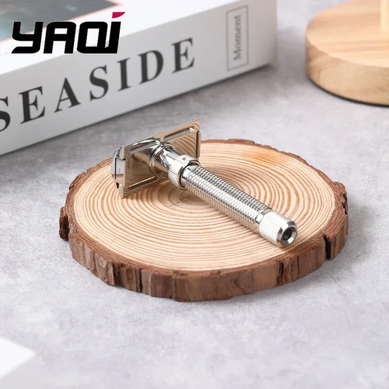 YAQI Adjustable Ultima Stainless Steel Mens Safety Razor - Barber-Luxury Grooming Essentials,for Precision Shaving