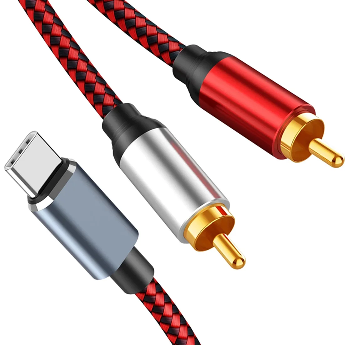 Ingenious-USB C To 2 RCA Audio Cable Type C Male To 2 RCA Male Audio Cable For Huawei Tablet Speaker Amplifier TV