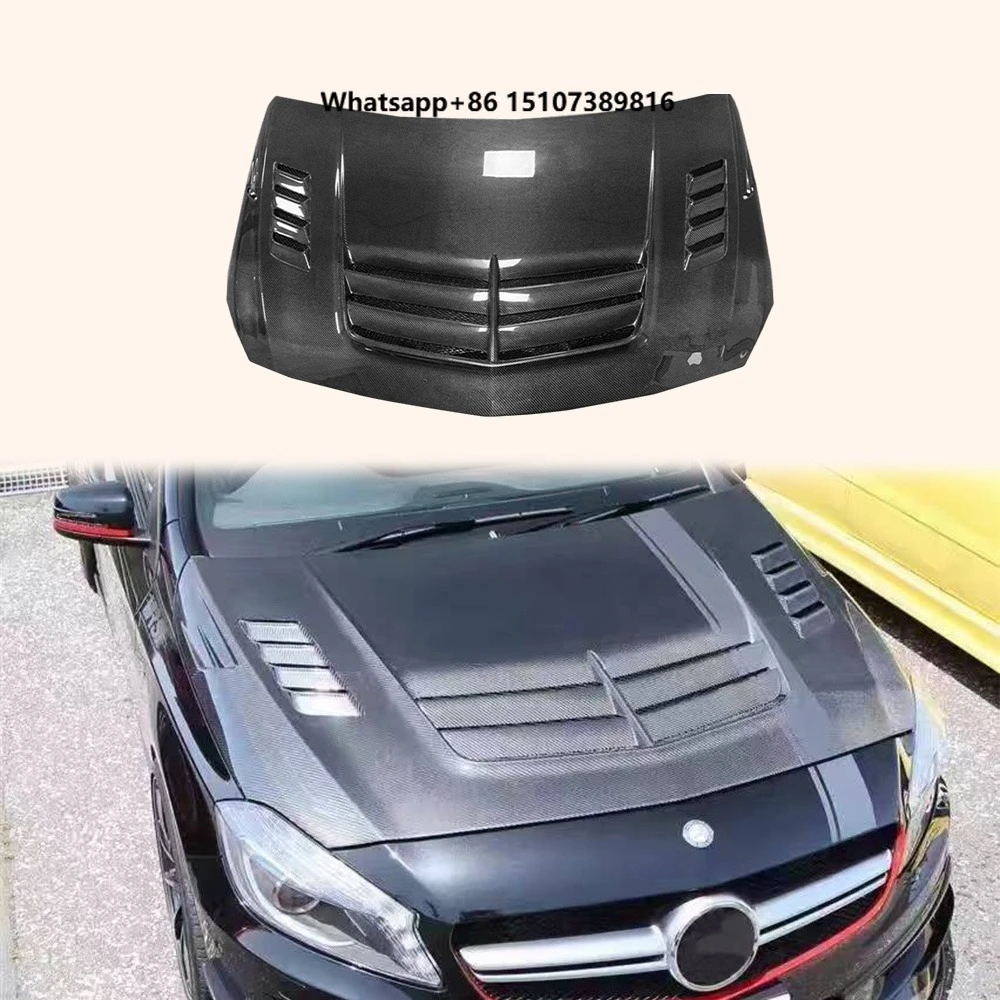 For A-Class W176 13-18 Carbon KZ Style Front Vented Cooling Hood