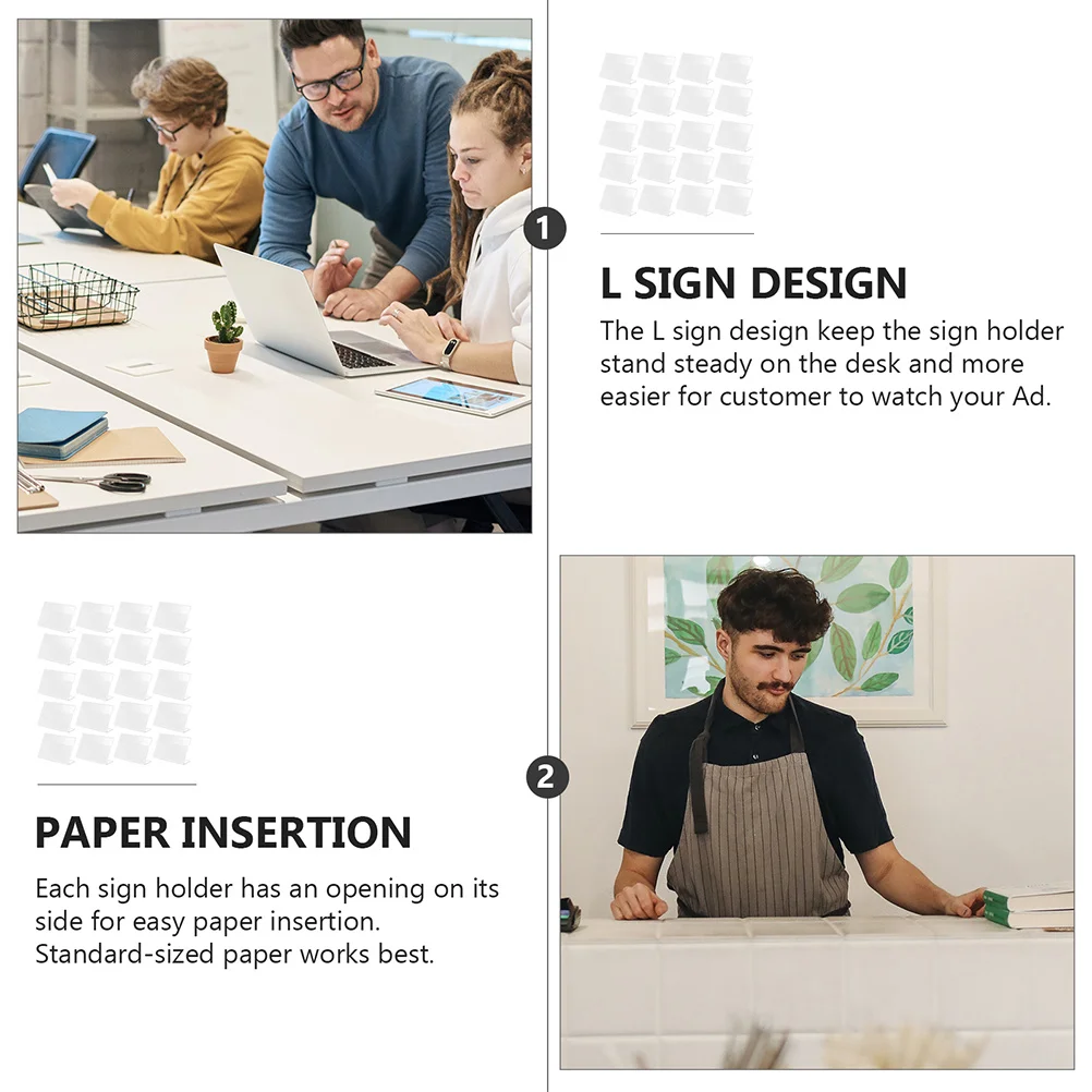 

10 шт. L-образный держатель для ценников, прозрачная акриловая подставка для вывесок для супермаркета, розничного магазина, полка для организации столешницы