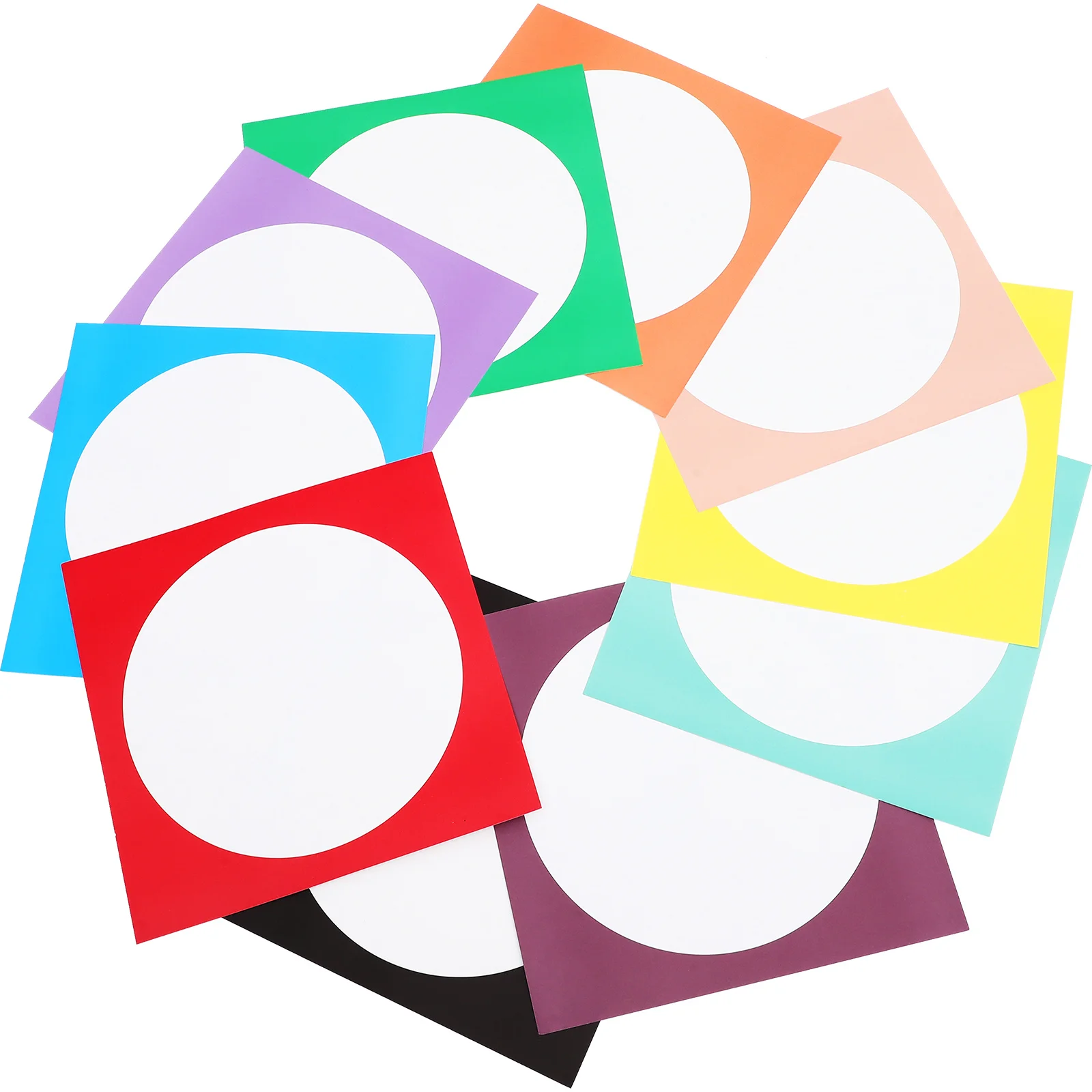 10 個の外側正方形内側円形カードストック厚みのある白紙絵画描画ライティング DIY アートプロジェクトクラフト用品