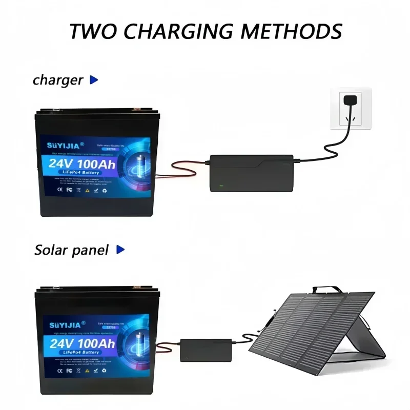 بطارية LiFePO4 جديدة 32700 24 فولت 100 أمبير-200 أمبير مدمجة ببطارية ليثيوم فوسفات ليثيوم حديدية قابلة لإعادة الشحن بالطاقة الشمسية خارج الشبكة.