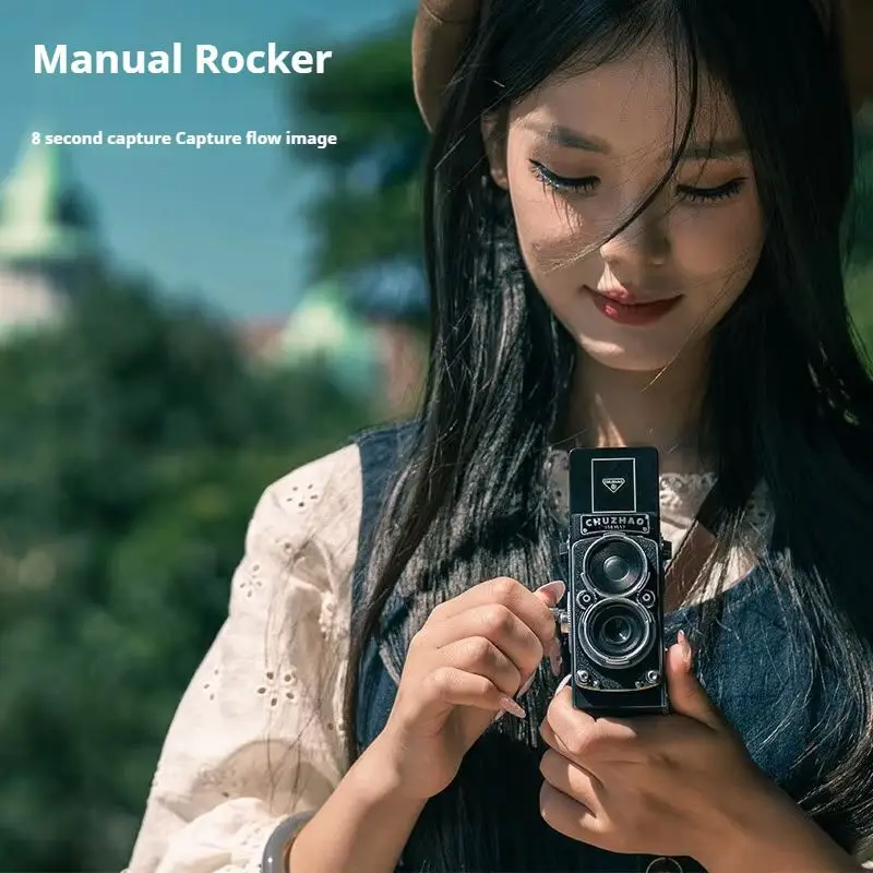 كاميرا رقمية مزدوجة منعكسة M1 CCD محمولة صغيرة ريترو عالية الوضوح كاميرا سفر صغيرة هدية مثالية لعشاق التصوير الفوتوغرافي #3