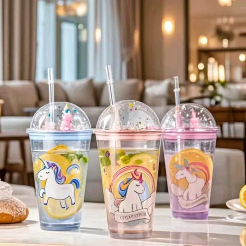 

High Looking Starry Sky Straw Cup, Cute Unicorn Glass Cups, Office Milk Coffee Cup, Portable Couple Water Cup, Christmas Gift
