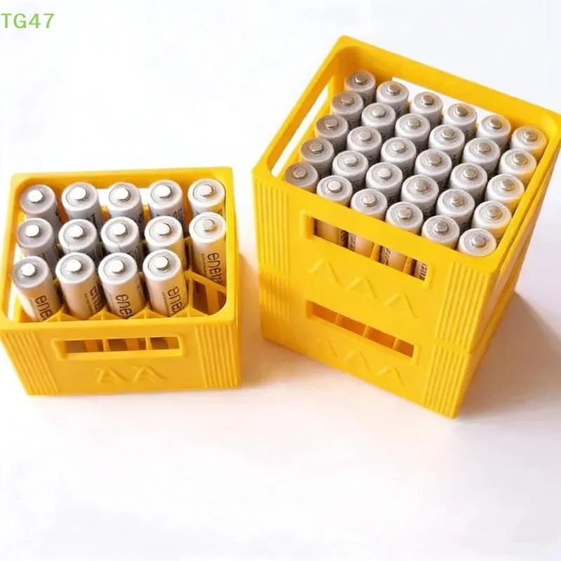 【LS】1Pcs Large Capacity 30/20 Compartments Durable Plastic Organizer 3D Printed AAA/AA Battery Storage Box For Home Decoration