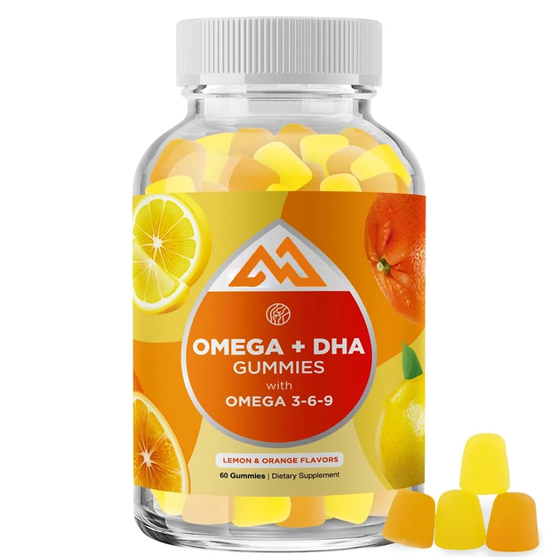 DHA Omega 3 adult vegetarian gummies - natural gummies with vitamins containing Omega 3 6 9 and essential fatty acids