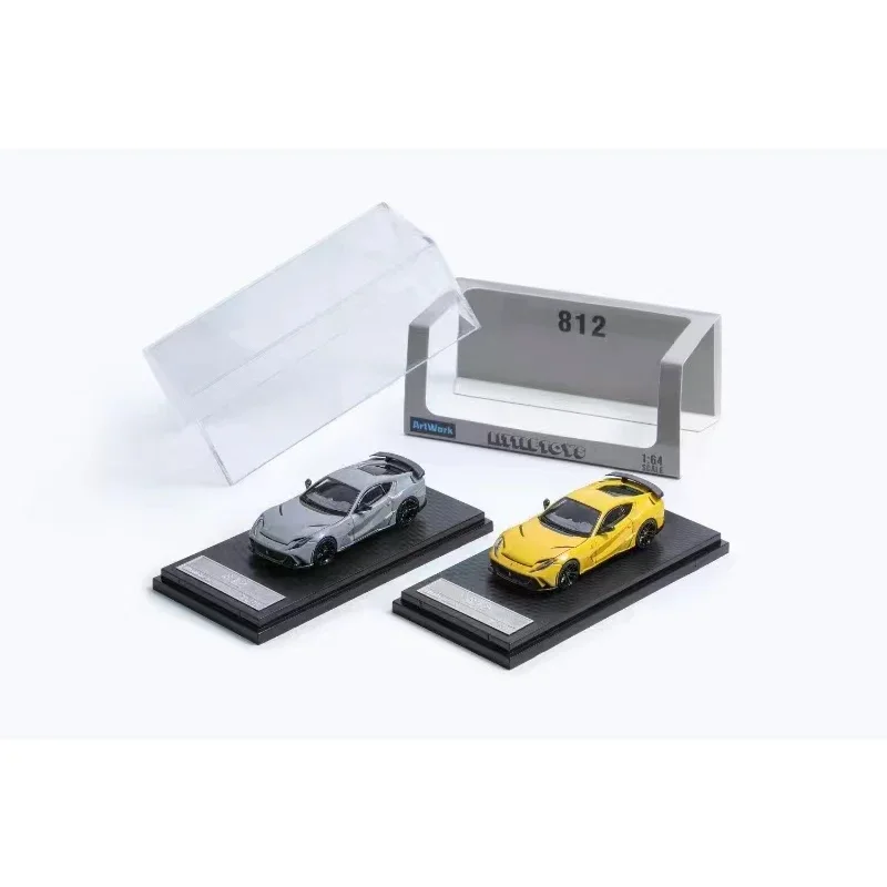 SH Little Toy 1:64 Novitec 812 N Largo Hood Grey Yellow Opened Diecast Diorama Car Model Collection Stance Hunters