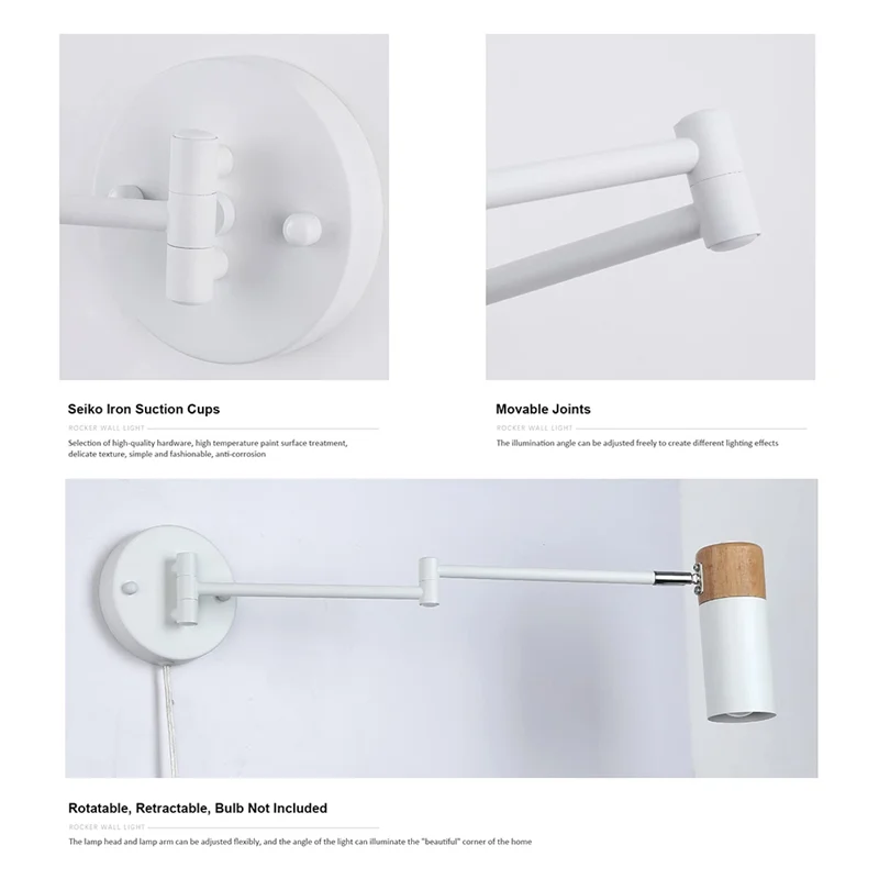 AAAN-Retractable Swing Arm Folding Wall Light LED Wall Lamp Modern Rocking Reading Eye Lamps Indoor Fixtures For Bedroom