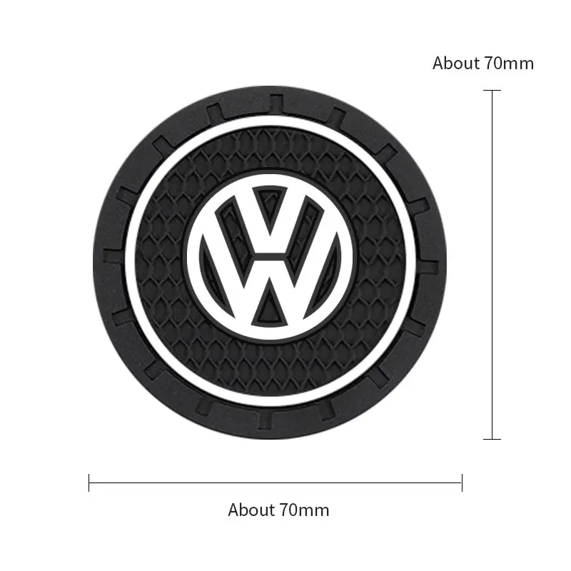 2pcs Car Cup Holder Mat Leather Water Coaster Pad For VW Volkswagen VW ID3 ID4 Golf 7 8 MK8 T-cross Passat B8 Tiguan Jetta Skoda view 5