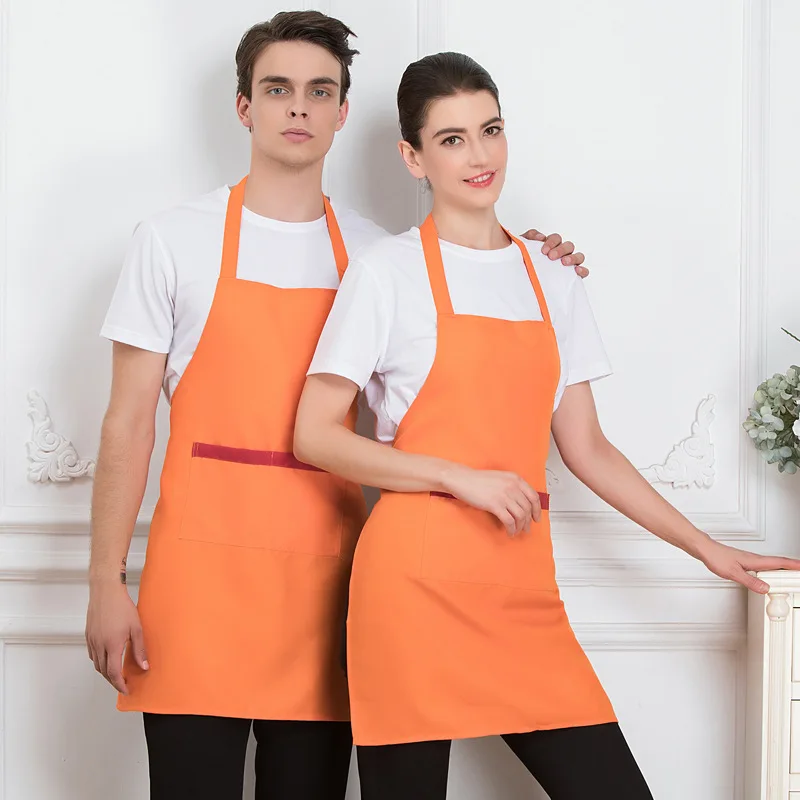 Novel Dingheng Korean Style Apron Custom Logo Printing Fruit Supermarket Cake Milk Tea Coffee Shop Kitchen Overalls