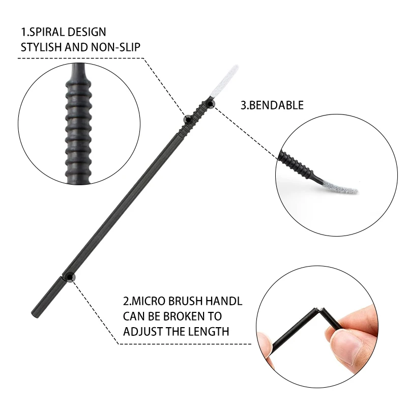 100 قطعة إزالة مسحة مايكرو فرشاة ماكياج فرش الجملة رمش تمديد لوازم جلدة اكسسوارات أدوات ماكياج