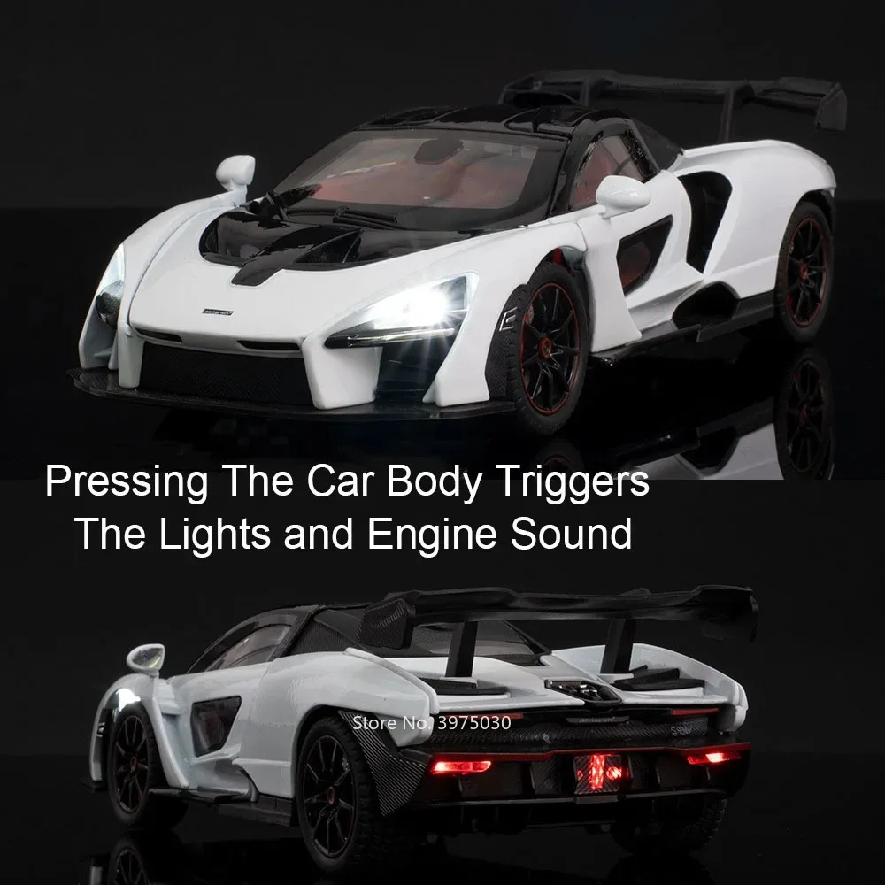 1:24 Legierung Diecast Senna 720S Modelle Autos Miniatur Spielzeug Rad Zurückziehen Sportwagen mit Licht Sound Fahrzeug Kinder Festival Geschenke