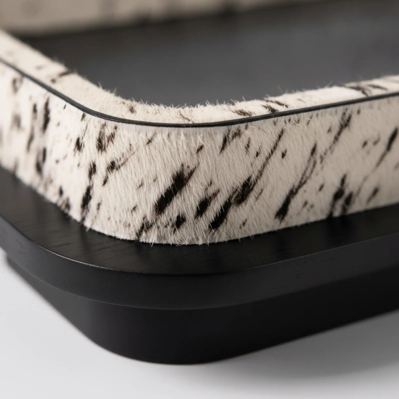Wooden Tray with Horsehair Speckled Decorative Tray for Coffee Table, Living Room, Reception Area