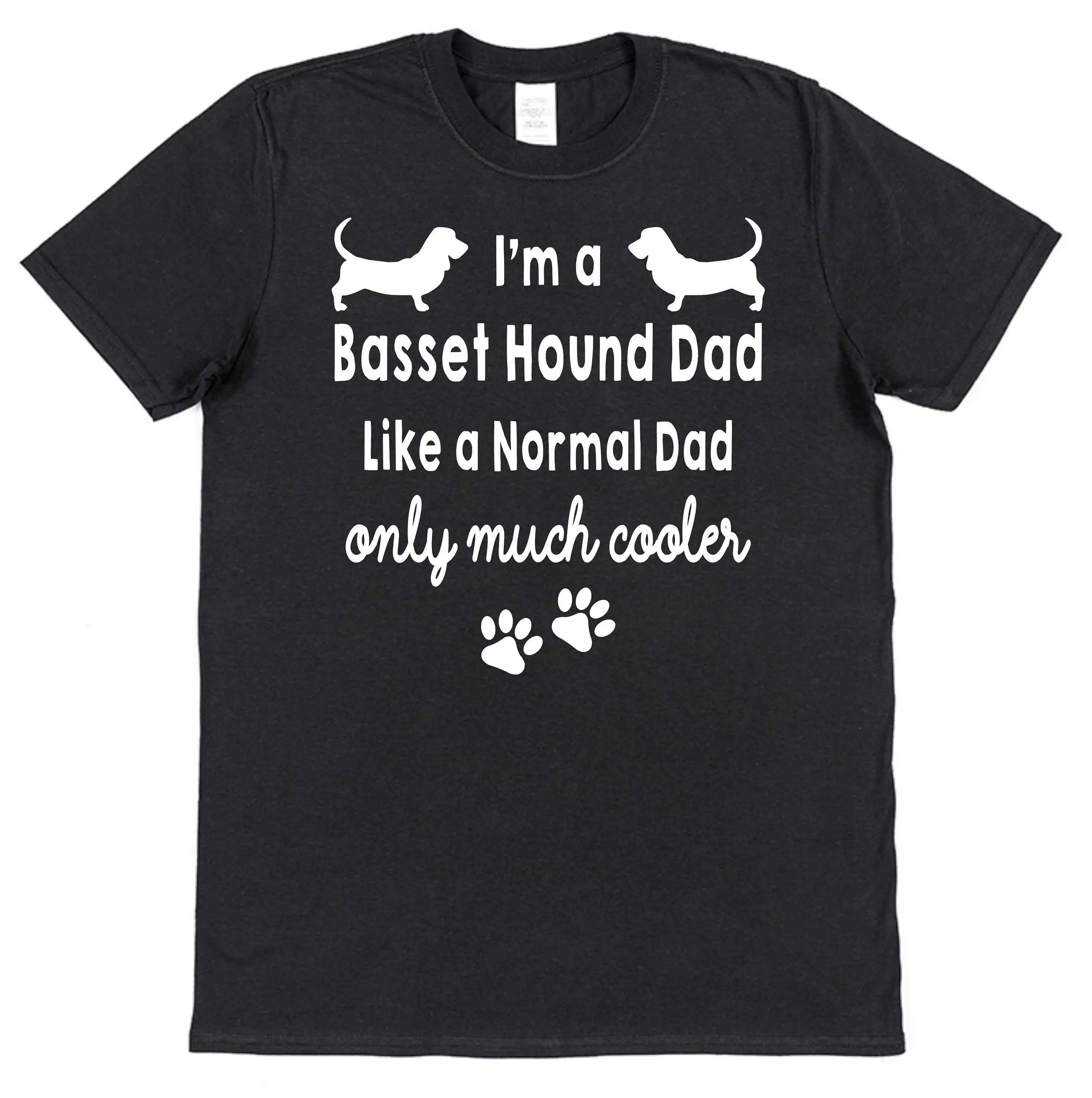 I'm A Basset Hound Mum or Dad Like Normal only Cooler Cotton T Shirt Loose Fitted Styles Dog Pet Parent Lover Present