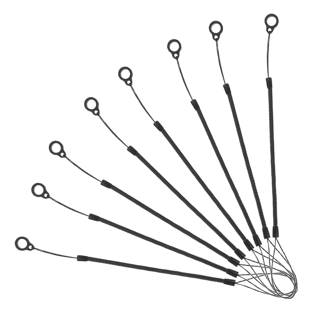 

10 Pcs Stylus Cord Neck Loop Wrist Strap Lanyards Rope Safety Coiled Silica Gel Binding Camera Black Silica Gel Spring Coiled