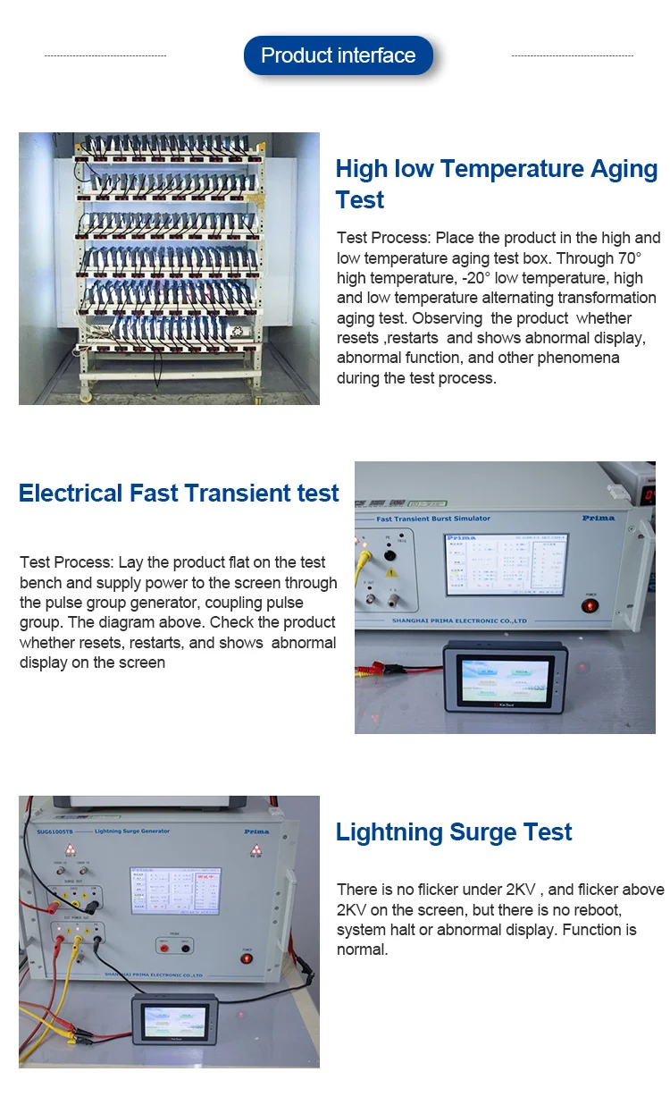 Huaqingjun TFT LCD HMI RS485 232 422 통신 DC10-30V 터치 스크린, HVAC 시스템용, 7 인치