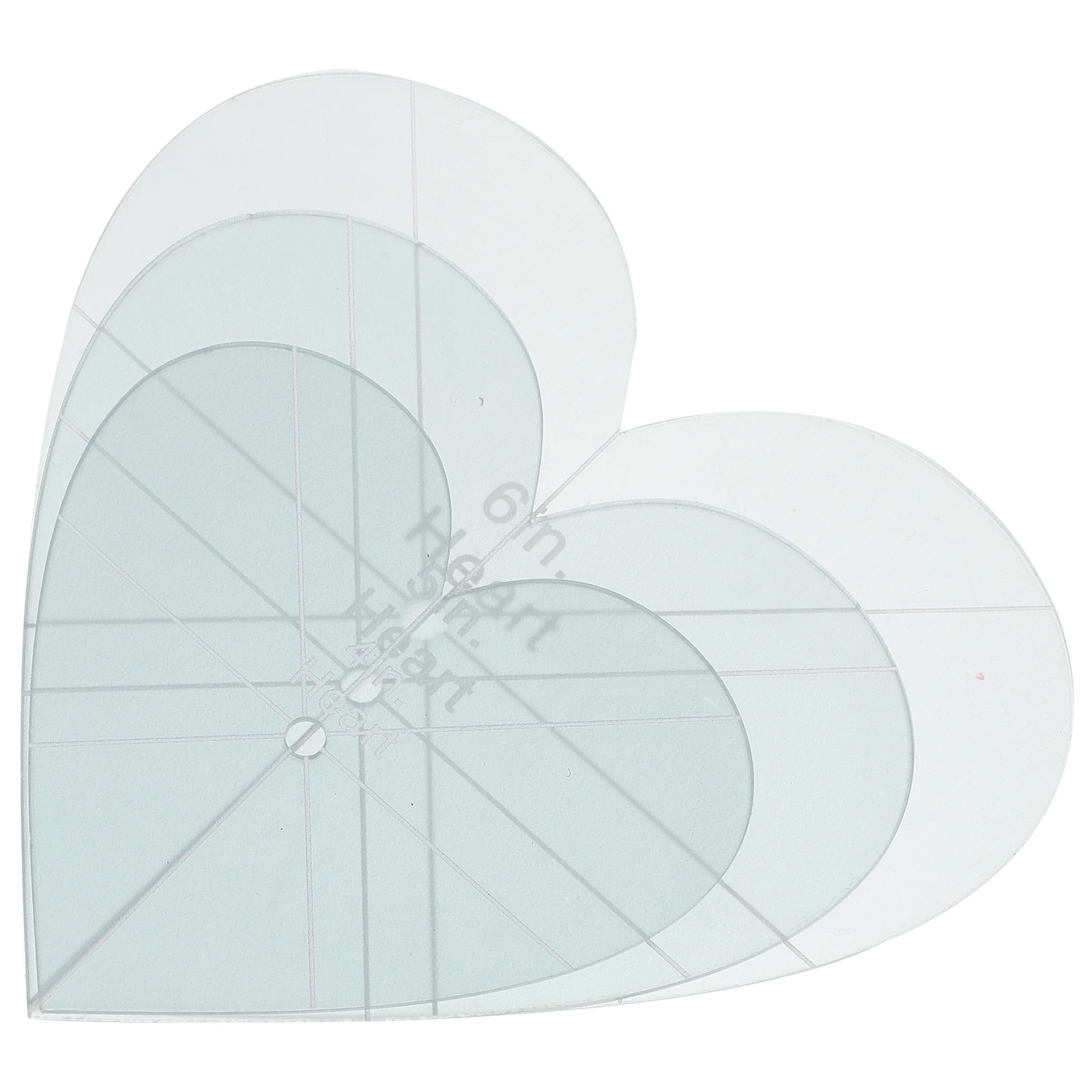 

3Pcs Acrylic Quilting Rulers Patchwork Heart Shape Portable Sewing Fabric DIY Stitching Template Professional Tool