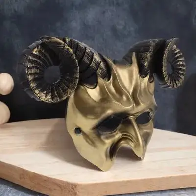 

Bear Shape Furry Costume Halloween Ox Horn Mask For Cosplay Festival Party Decorative Face Accessory Sexy Pu Mask For Men Women