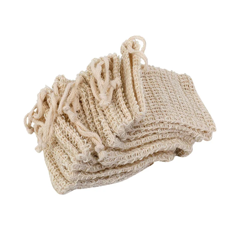 ABKR-60 Pack Сумка для мыла из натурального сизаля, держатель для отшелушивающего мыла