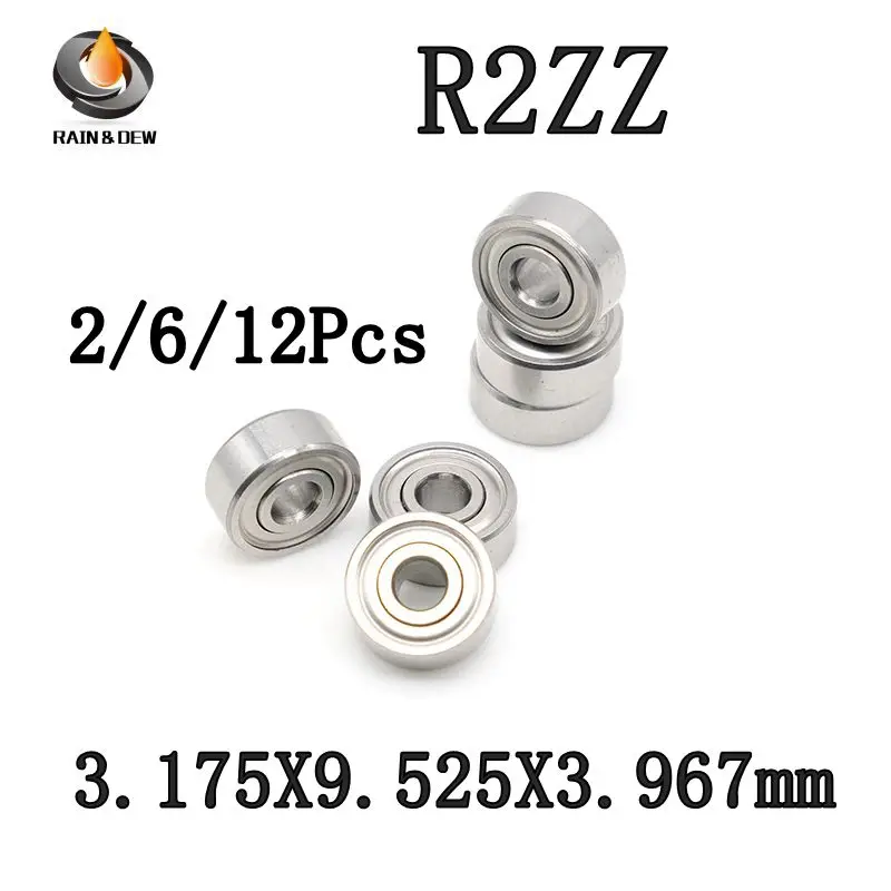 

2/6/12Pcs R2ZZ Ball Bearing Inch bearing 3.175X9.525X3.967 Steel Material For Toy Motor Small Instrument Smooth Operation