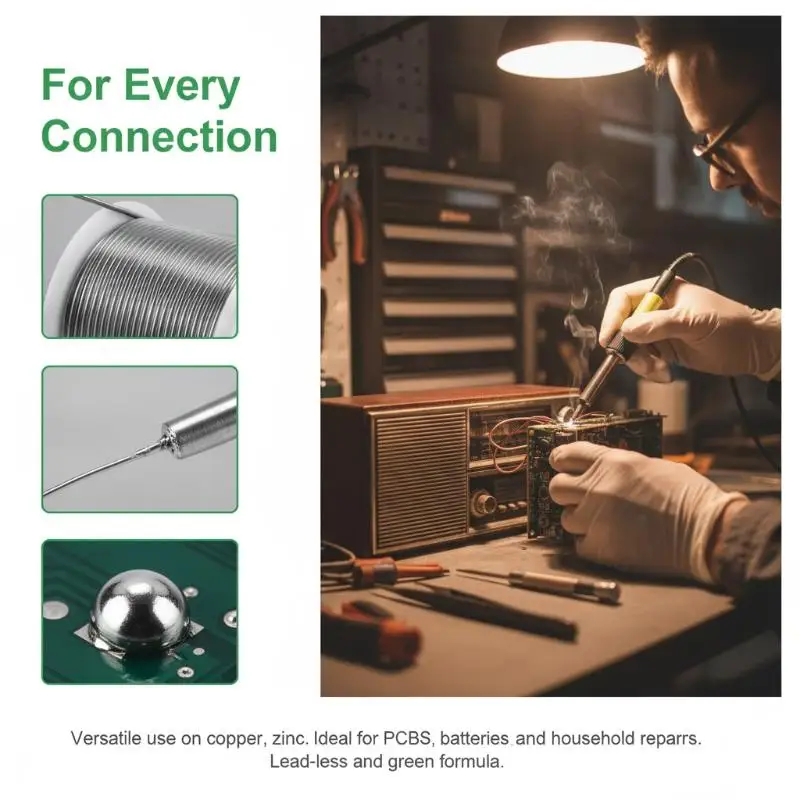 Low Temperature Easy Melt Solder Wire Silver Cored Universal Welding Rods for Plumbing Repair Home DIY Metal Connecting Tasks