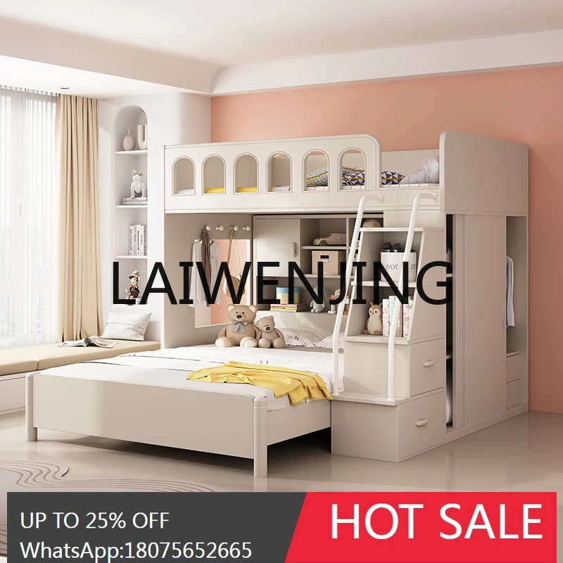 Dislocation Type Bunk Bed Staggered Type Bunk Bed High and Low Multi-Functional Double-Layer Small Apartment Combined Bed
