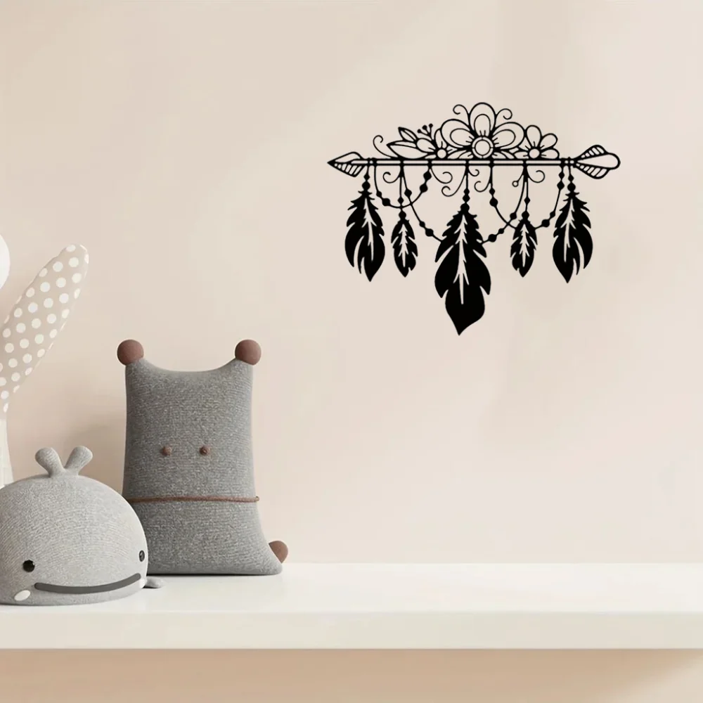 

Boho Feather Tassel Home Metal Wall Decor: Adorning Walls in Living Room, Bathroom and Office with Enchanting Decor Stickers