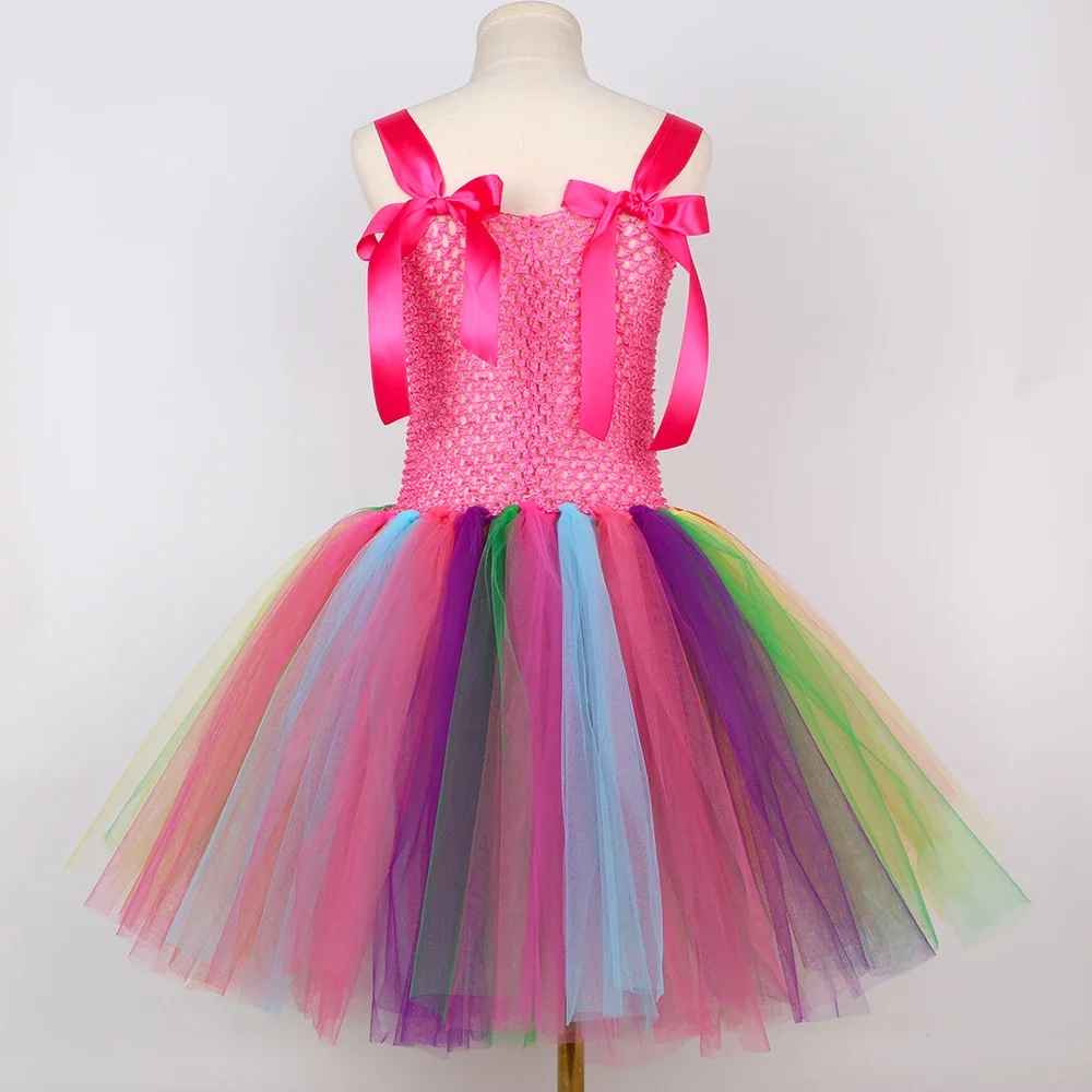 Candy Lollipop Costume Kids Rainbow Tutu Princess Dress for Girls Toddler Birthday Party Christmas Halloween Candyland Costumes