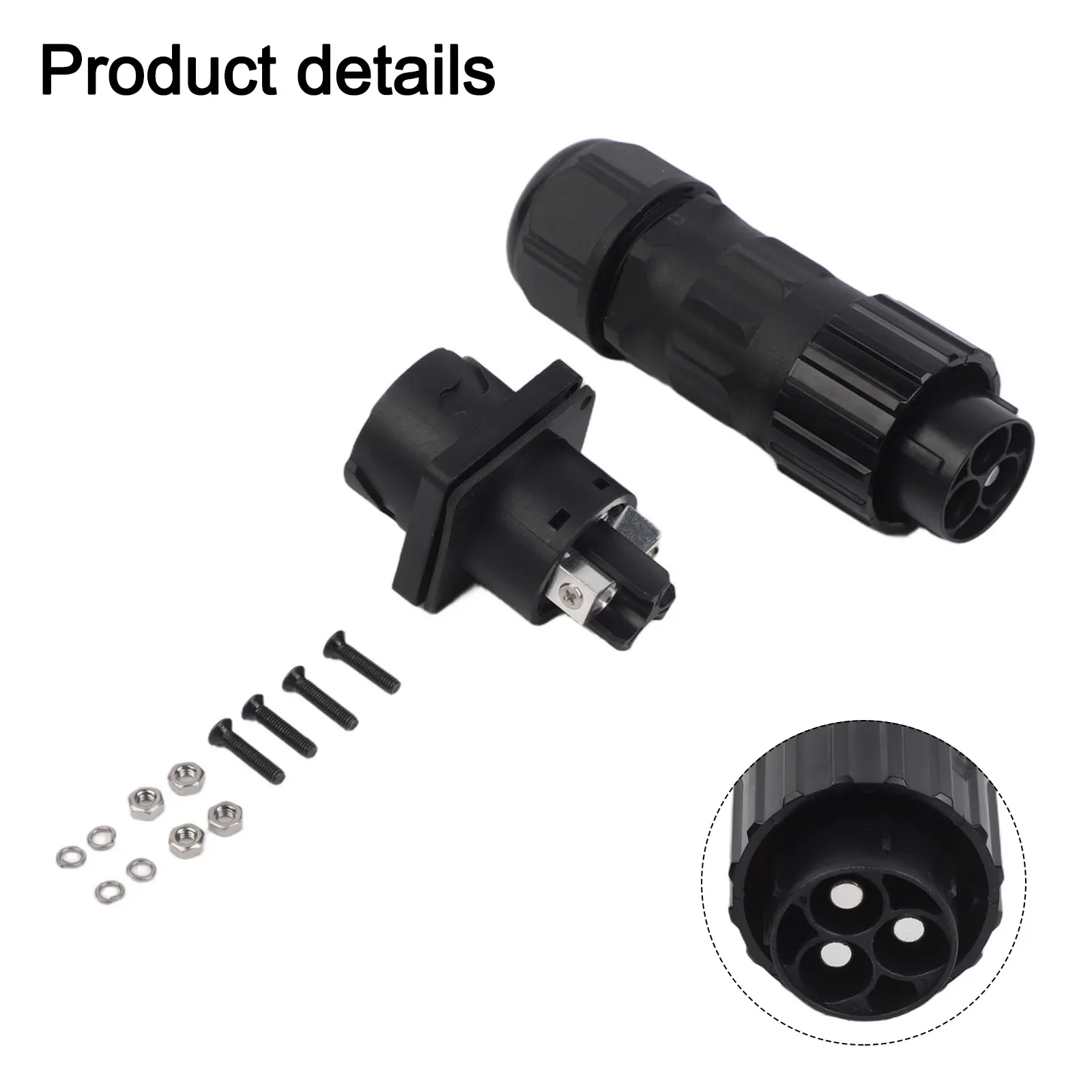 For EV Charging Stations 3-pin 80A Connector Insulation Resistance 100M Contact Resistance 5m IP67 Waterproof Aviation Connector