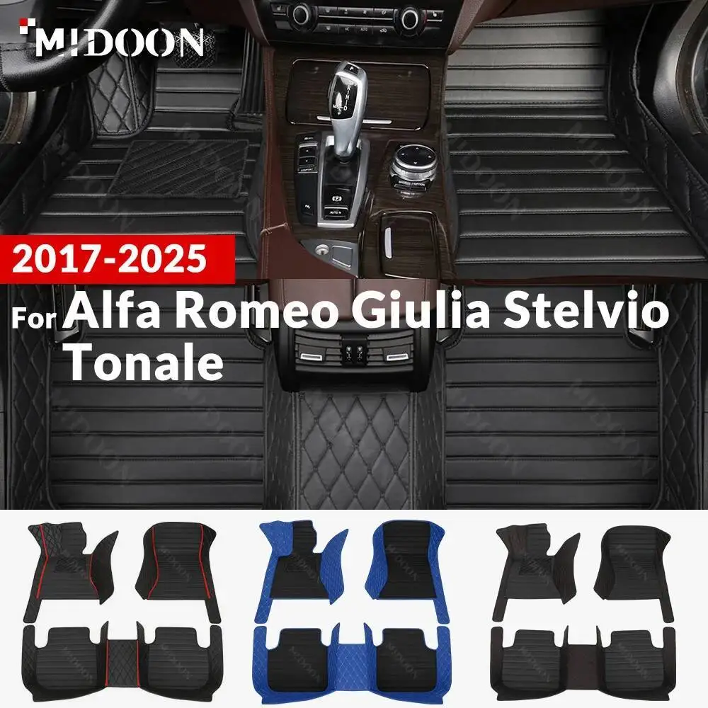

New styles! For Alfa Romeo Giulia Stelvio Tonale 2017-2025 Custom Car Floor Mats Auto Carpet Cover Interior Details Accessories