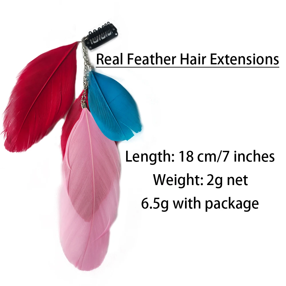 Feather Hair Extensions with Clips - alternate angle