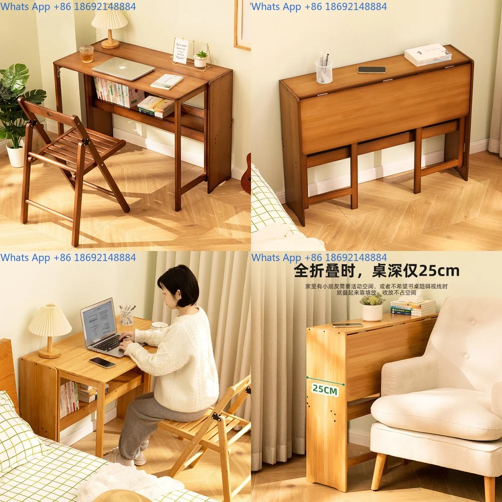 

Home Computer Desk Study Table Bedside Corner Foldable Desk with Shelf Writing Desk for Bedroom