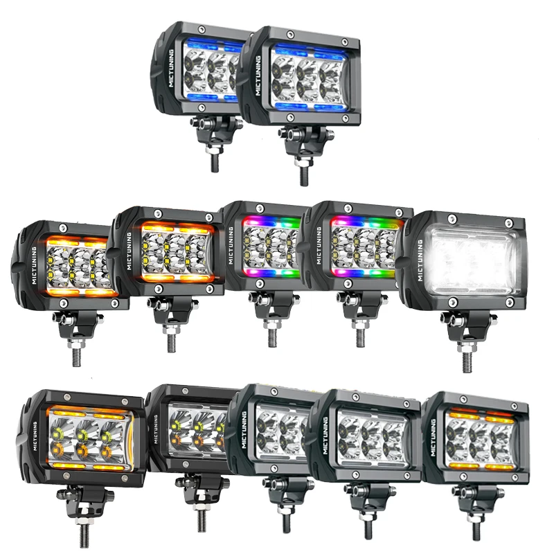 MICTUNING 2PCS LED Work Light,Spot/Flood Driving Fog Light,Waterproof Off Road Lights Super Bright For Trucks ATV UTV