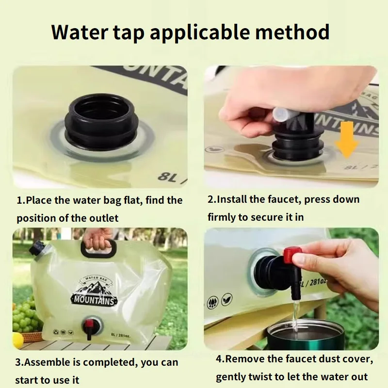 8L حاوية المياه القابلة للطي كيس الماء للطي علبة زجاجة للطي دلو الماء YYSD04 #4