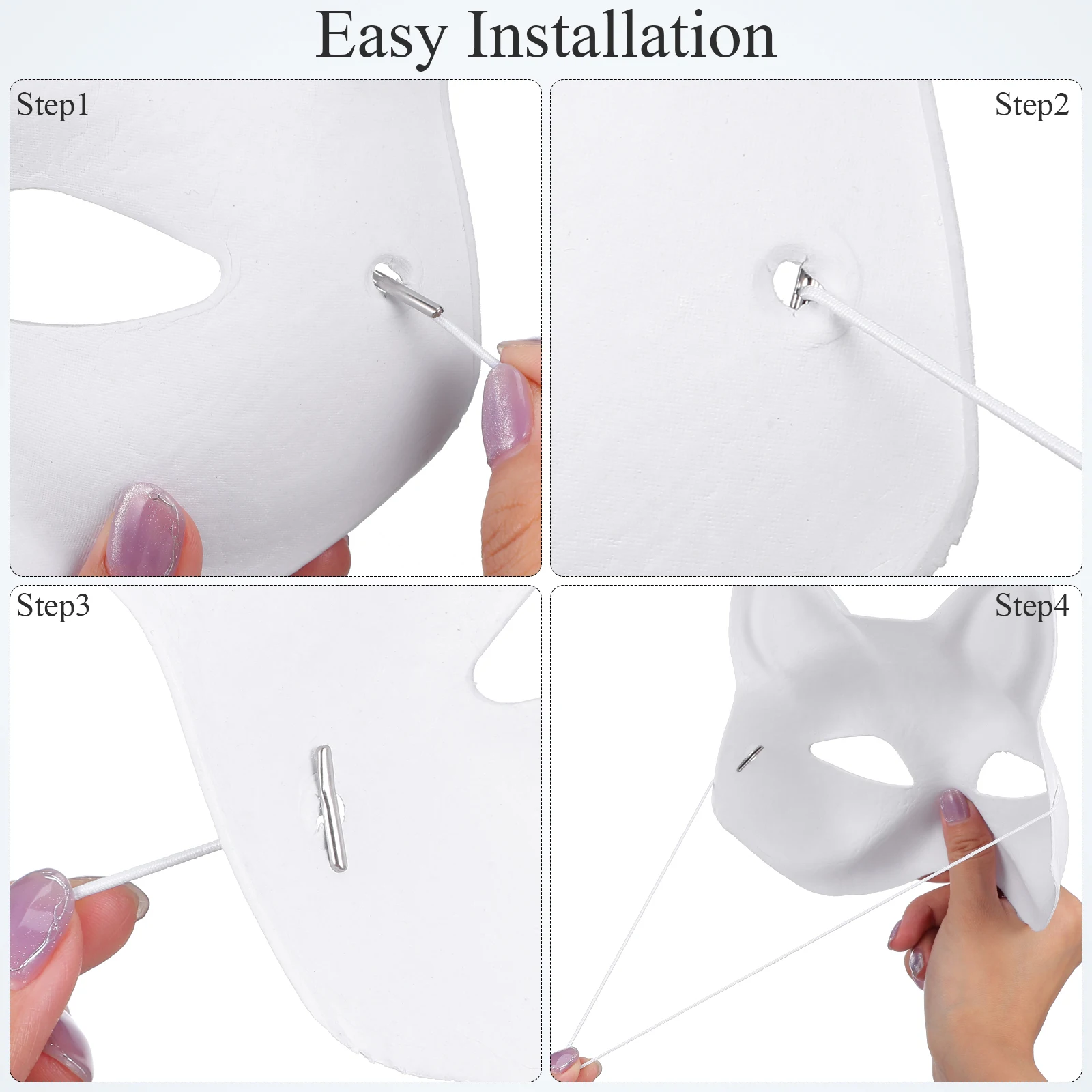 

150pcs Iron Hook Elastic Cord Barbed Elastic Strap Adjustable Metal Barbs Stretch Loop Band For Masks Hats Books Party Costumes