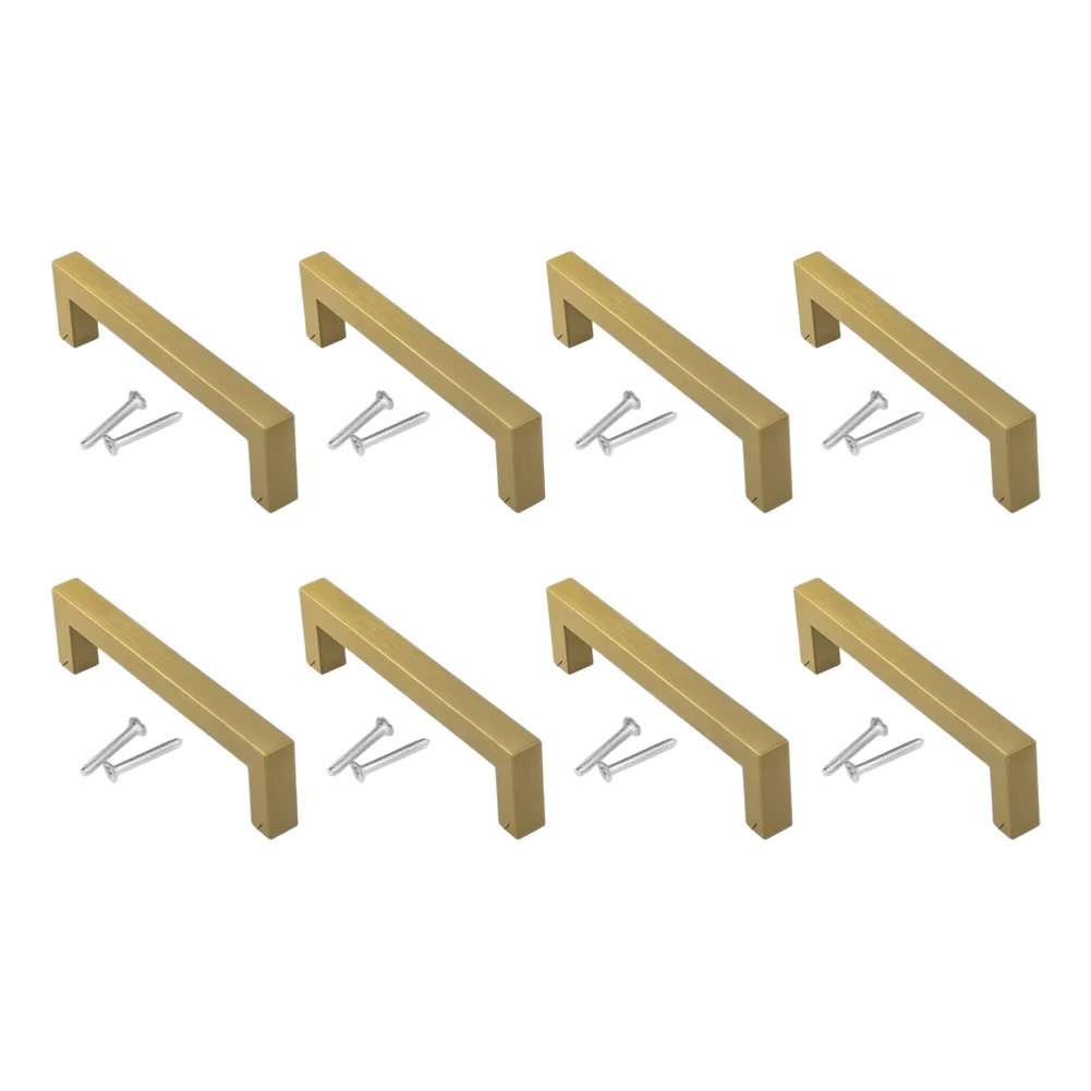5 Inch CTC Brushed Brass Cabinet Handles Made from 201 Stainless Steel for Use on Kitchen Drawers and Dressers