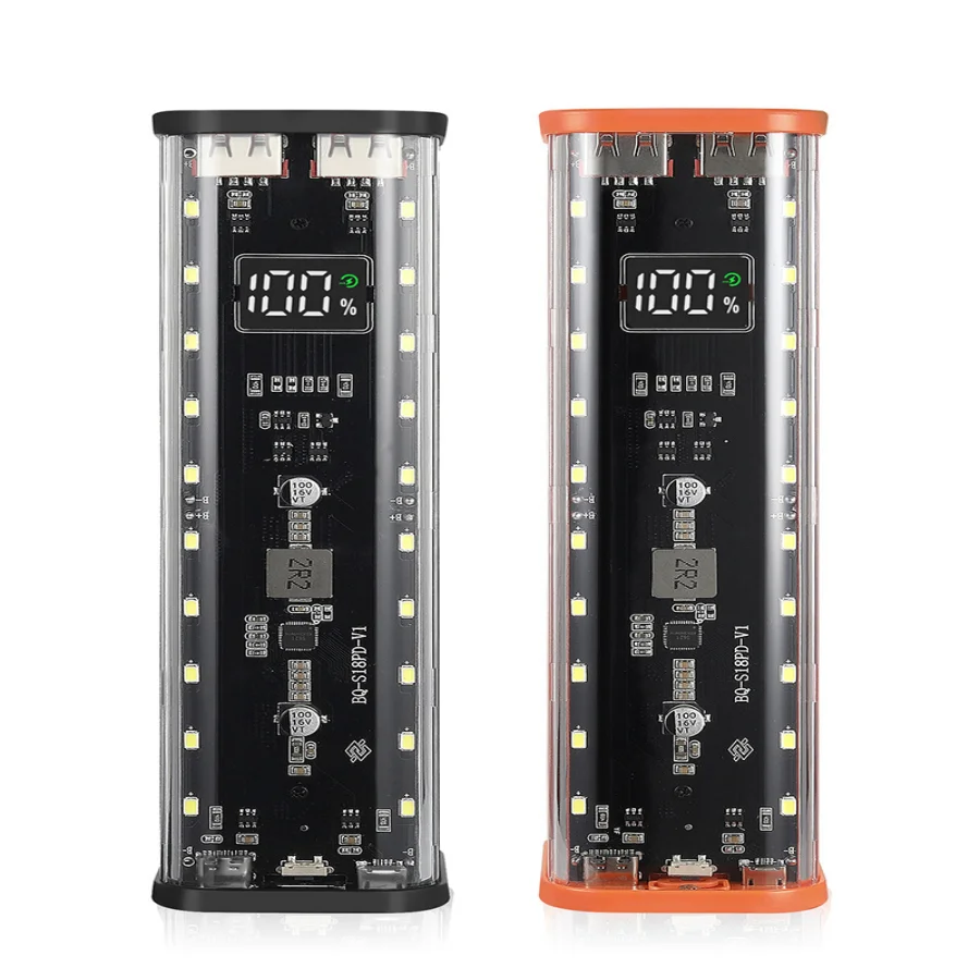 

8x18650 DIY Power Bank Case PD22.5W LED Screen Battery Storage Shell for Huawei Xiaomi High Capacity Portable Charging