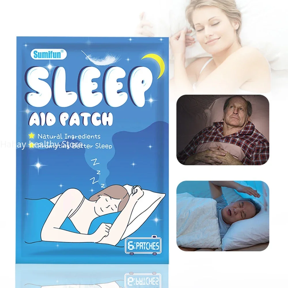 6pcs Sleeping Aid Patches Insomnia Treatment Anxiety Decompression Headache Neurasthenia Soothing Relieve Help Sleep