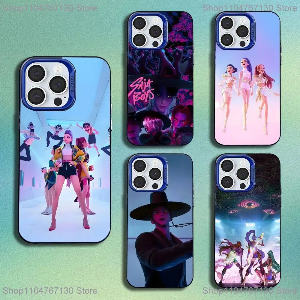 

KPop D-Demon H-Hunters Netflix-S Phone Case For iPhone 16,15,14,13,12,11,Mini,Pro,SE,MAX Blue Matte Silicone Cover